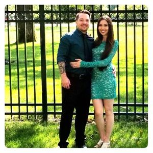 Green cocktail dress